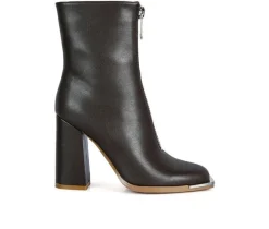 London Rag Dress>Women's Flower Blade Block Heel Booties