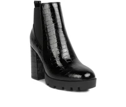 Women's Fox Block Heel Booties|London Rag