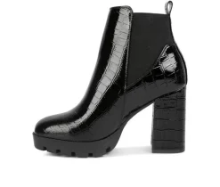 Women's Fox Block Heel Booties|London Rag