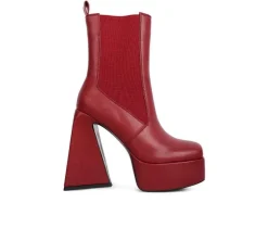 Women's Frosty Platform Heeled Booties|London Rag