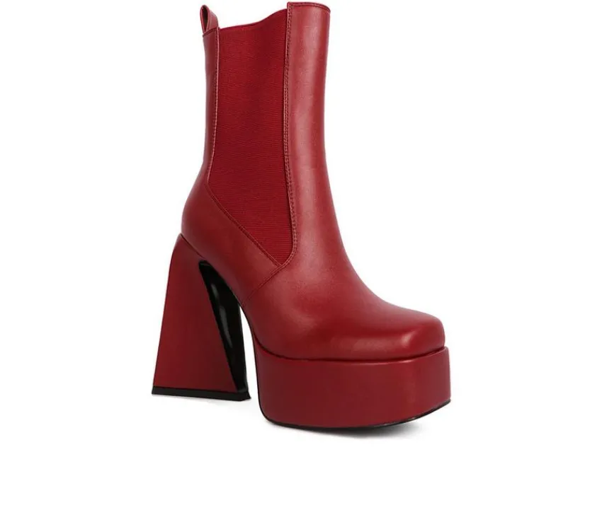 Women's Frosty Platform Heeled Booties|London Rag
