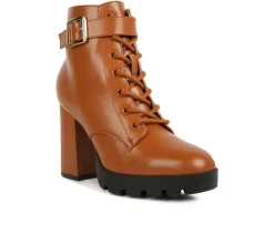 London Rag Lace Up|Dress>Women's Grahams Platform Heeled Combat Boots