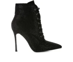 Women's Head On Lace Up Stiletto Booties|London Rag Best