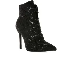 Women's Head On Lace Up Stiletto Booties|London Rag Best
