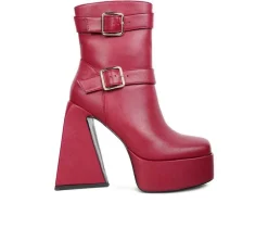 London Rag Dress>Women's Hot Cocoa Platform Heeled Booties