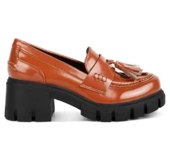 Women's Jonah Chunky Heeled Loafers|London Rag Clearance