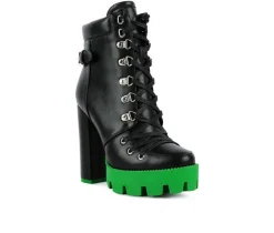 London Rag Moto|Lace Up>Women's Larch Lace Up Platform Booties