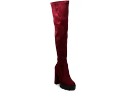 Women's Maple Over The Knee Heeled Boots|London Rag Online