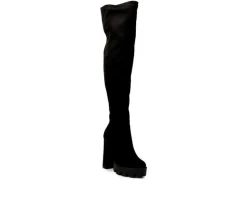 Women's Maple Over The Knee Heeled Boots|London Rag Discount