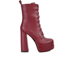 Women's Meows Lace Up Platform Heeled Boots|London Rag Hot