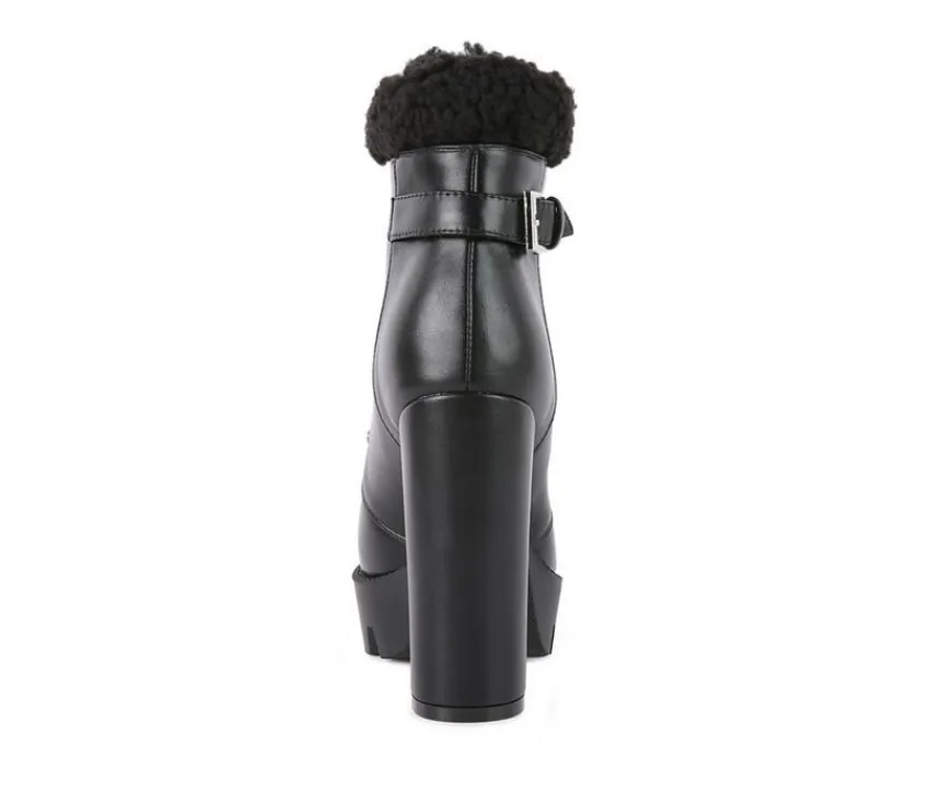 London Rag Lace Up|Dress>Women's Pines Lace Up Heeled Platform Boots