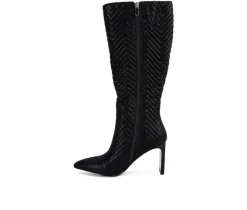 Women's Prinkles Knee High Heeled Boots|London Rag Online