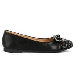 Women's Rhinestone Toe Cap Flats|London Rag Online