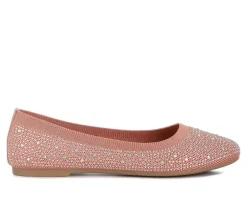 London Rag Flats>Women's Rhinestone Ballet Flats