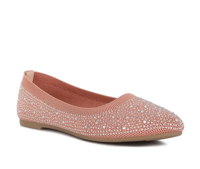 London Rag Flats>Women's Rhinestone Ballet Flats