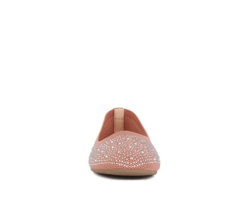 London Rag Flats>Women's Rhinestone Ballet Flats