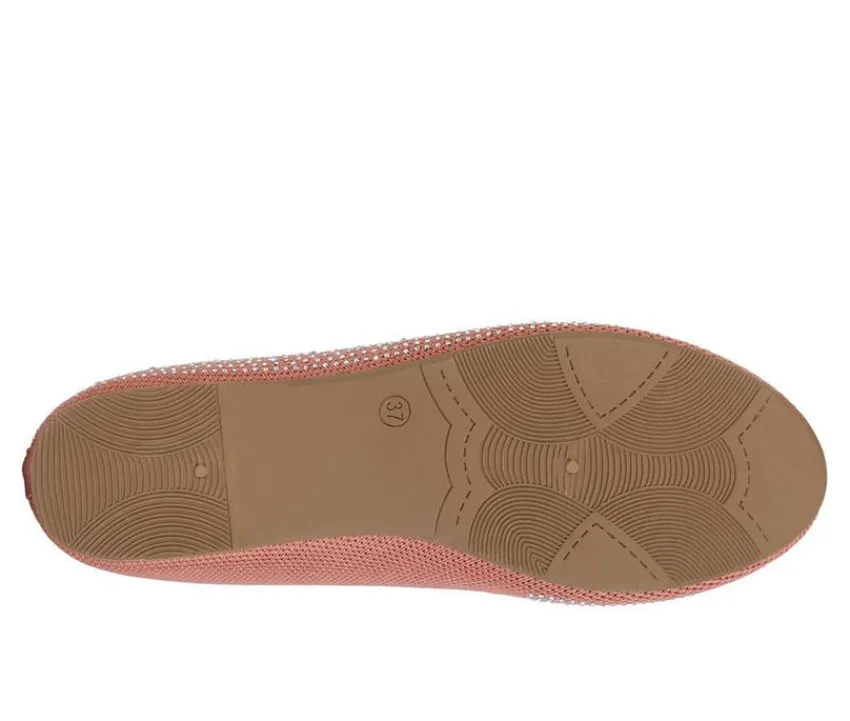 London Rag Flats>Women's Rhinestone Ballet Flats