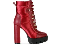 London Rag Lace Up|Dress>Women's Scotch Lace Up Heeled Booties