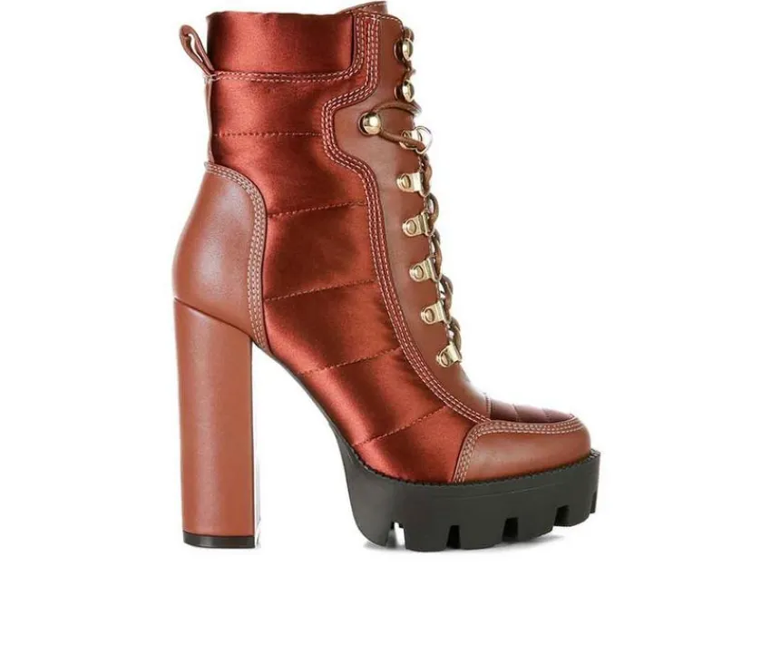 Women's Scotch Lace Up Heeled Booties|London Rag Discount