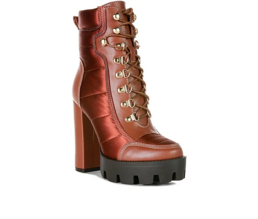 Women's Scotch Lace Up Heeled Booties|London Rag Discount