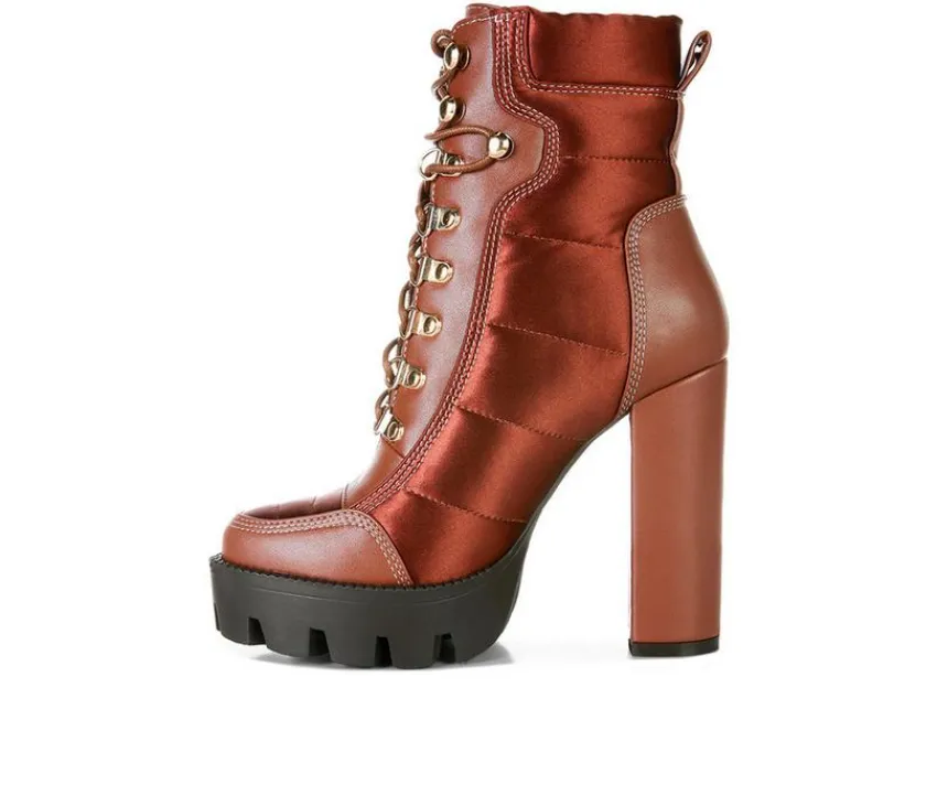 Women's Scotch Lace Up Heeled Booties|London Rag Discount