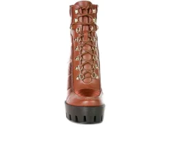 Women's Scotch Lace Up Heeled Booties|London Rag Discount