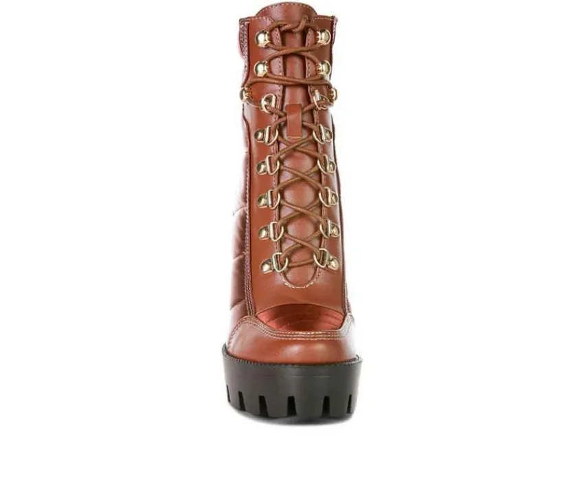 Women's Scotch Lace Up Heeled Booties|London Rag Discount