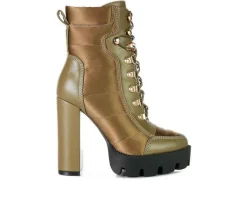 London Rag Lace Up|Dress>Women's Scotch Lace Up Heeled Booties