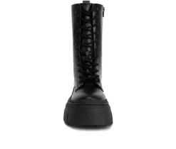 Women's Tatum Mid Calf Combat Boots|London Rag Outlet