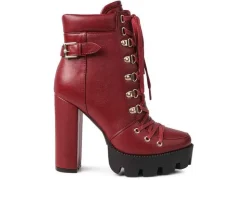 Women's Willow Heeled Lace Up Booties|London Rag Discount