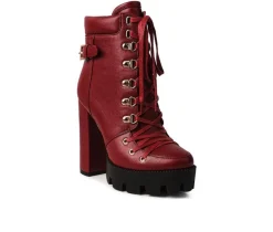 Women's Willow Heeled Lace Up Booties|London Rag Discount