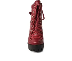 Women's Willow Heeled Lace Up Booties|London Rag Discount