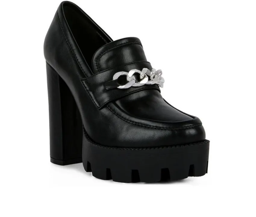 Women's Y2K High Platform Heeled Loafers|London Rag Hot