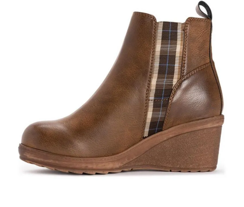 MUK LUKS Dress|Chelsea>Women's England Oxford Wedge Booties