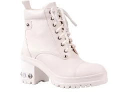 Ninety Union Dress|Lace Up>Women's Thunder Heeled Combat Boots