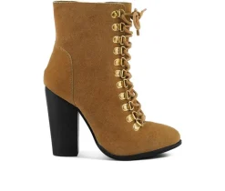 Women's Goose Lace Up Heeled Booties|Rag & Co Clearance