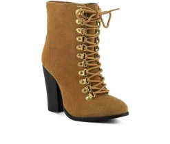 Women's Goose Lace Up Heeled Booties|Rag & Co Clearance