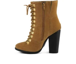 Women's Goose Lace Up Heeled Booties|Rag & Co Clearance