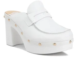 Rag & Co Pumps & Heels|Clogs & Mules>Women's Lyrac Recycled Leather Platform Clogs