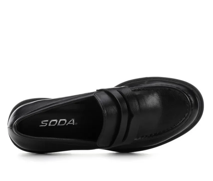 Soda Pumps & Heels|Loafers & Oxfords>Women's Hender-S Block-Heeled Loafers