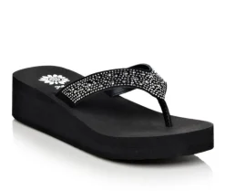 Women's Africa Wedge Flip-Flops|Yellow Box Outlet