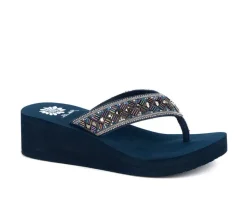 Women's Selvia Wedge Flip-Flops|Yellow Box Hot